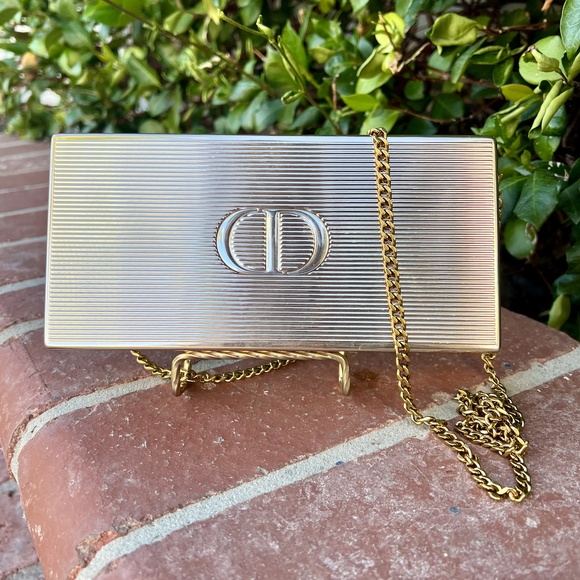 Dior Handbags - Christian Dior Minaudiere Clutch Gold Metallic Lipstick Collection Case on Chain
